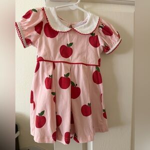 Pink Dress with Apple Print